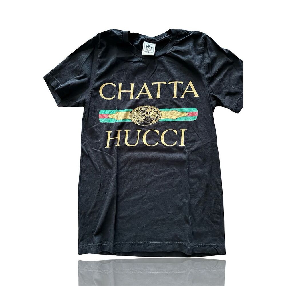 Vinyl Ranch Chatta Hucci Graphic Tee Unisex Black T-Shirt Size S